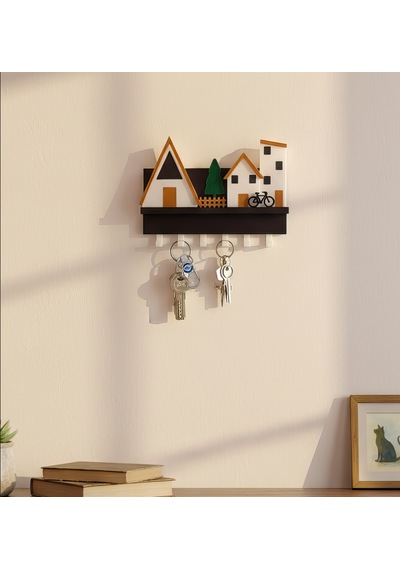 Minik Evler V2 Anahtarlık-duvar Askılı Anahtarlık - Anahtarlık Askısı-duvar Anahtarlığı 22x17 Cm 22x17 Cm