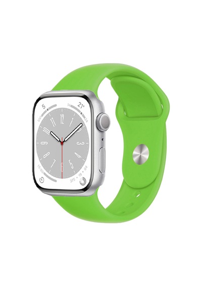 Forzacase Apple Uyumlu  Watch 10 Series 46mm İle Silikon Kordon Kayış - Fc005 Yeşil