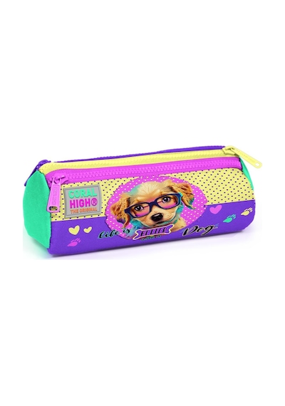 Minik Yuva Sırt Çantası Sarı Pembe Sevimli Köpek Desenli İki Bölmeli 3'lü Set 3set23552