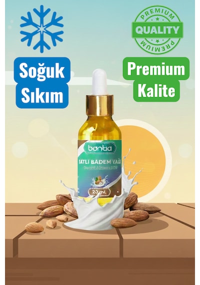 Tatlı Badem Yağı 20 Ml Soğuk Sıkım %100 Saf Kaş Kirpik Ve Saç Bakımı 20 ML