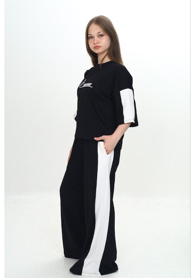 Kız Çocuk %100 Pamuk London Baskılı Oversize Garnili Truvakal Kollu Eşofman Takımı-293-eşt-0010 Siyah Kız Çocuk %100 Pamuk London Baskılı Oversize Garnili Truvakal Kollu Eşofman Takımı-293-eşt-0010 Siyah