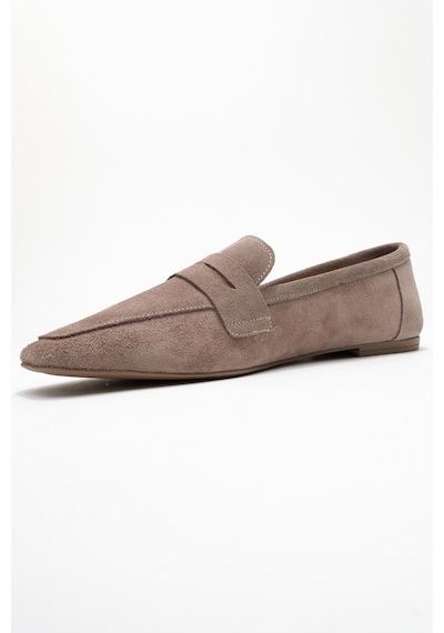 Luvishoes Luvi Shoes Morne Vizon Süet Hakiki Deri Kadın Loafer Ayakkabı Vizon
