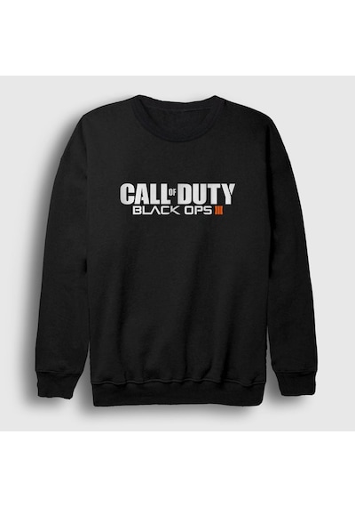 Presmono Unisex Black Ops Call Of Duty Sweatshirt Siyah