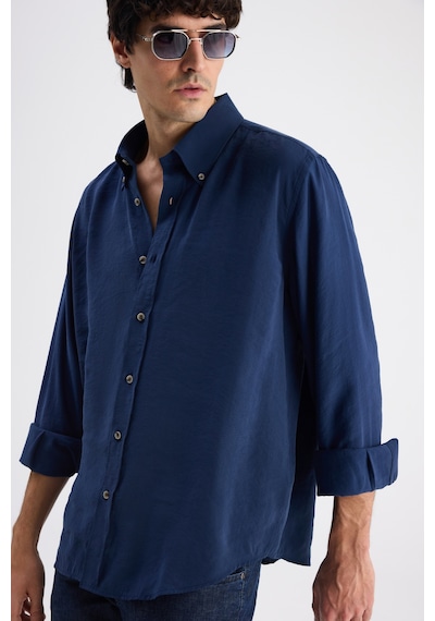 D'S Damat Ds Damat Comfort İndigo Düz Gömlek 6hc020302304m Çok Renkli