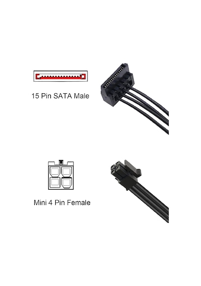 4852 Mini 4 Pin 2x Sata Ssd Power Supply Anakart Hdd Güç Kablosu