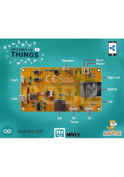 Esp32-48s035 3.5 İnch Kapasitif Dokunmatik Tft Lcd Modül 320x480 Pixel Rgb Led Ldr Usb Uart Io