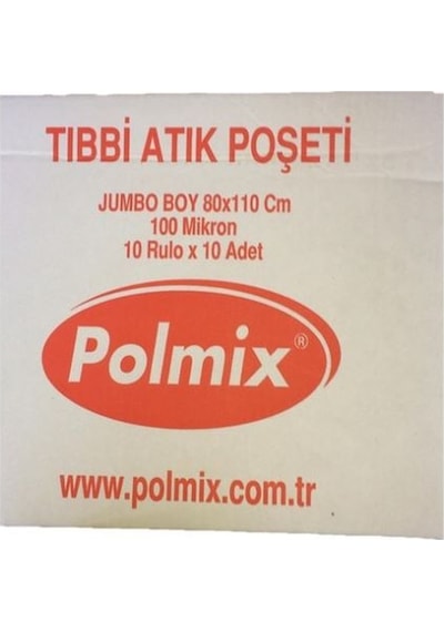 Polmix Jumbo Boy Atık Torbası 10 Adet Kırmızı 80 x 110 CM 800 G