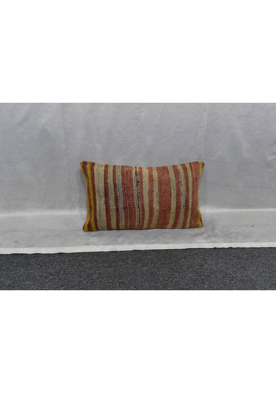 Zehra Abla Halı Yeni El Dokuma Dekoratif Lumbar Kilim Kırlent Yastık Kılıfı 6150