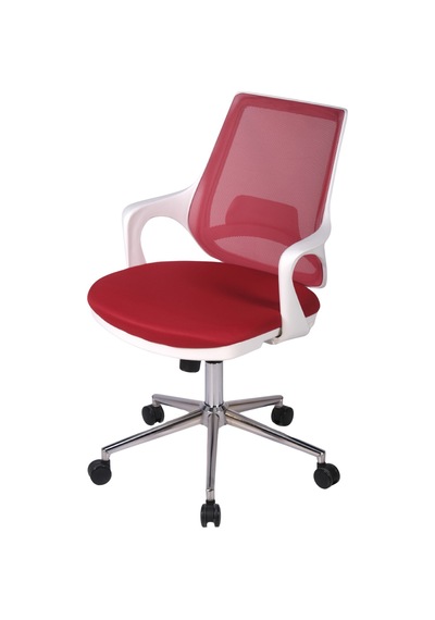 Ofisbazaar Buya Beyaz Fileli Çalışma Koltuğu Ergonomik Şef Ve Toplantı Koltuğu Kırmızı Kırmızı