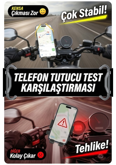 Halat Tasarımlı Ultra Güvenli 360 Ayarlanabilir Motosiklet Ve Bisiklet Telefon Tutucu Siyah