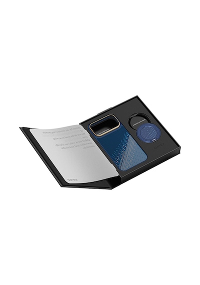 Apple iPhone Uyumlu  17 Pro Max Kılıf Raptic 2in1 Bundle Kit Aramid Skin Serenity Serisi Stand Ve Kapak Lacivert