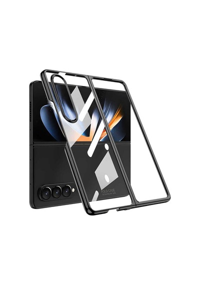 Samsung Uyumlu Galaxy Z Fold 4 Kılıf Zore Full Camlı Kıpta Kapak Siyah