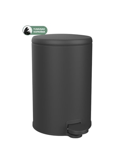 Cigo 3 Lt Banyo Mutfak Ofis Çelik Çöp Kovası - Mat Siyah