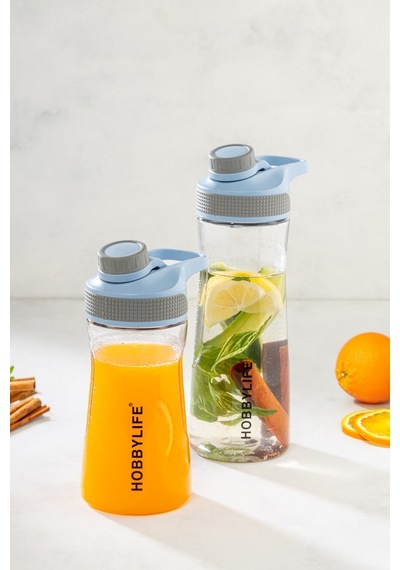 2 Li Set 730ml 530ml. Su Matarası Su Şişesi Suluk Bpa Içermez Mavi MAvi