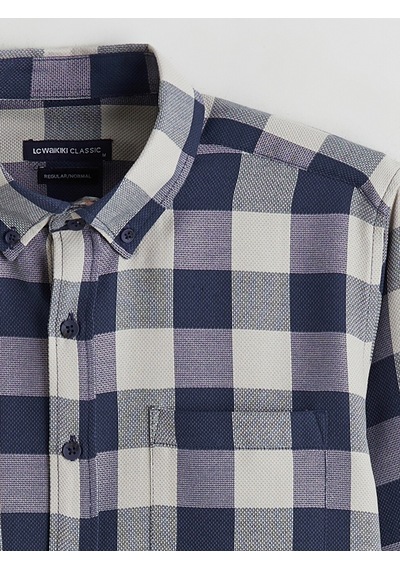 Lcwaıkıkı Classic Bej Regular Fit Ekose Erkek Gömlek