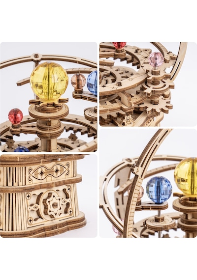 Robotime ROKR Dönen Yıldızlı Gece Müzik Kutusu 3D Ahşap Puzzle