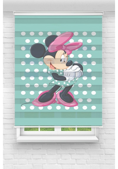 Perdecizade Enxboy Mavi Minnie Mouse Dijital Baskılı Zebra Perde-cocuk Odası-stor Perde Renkli