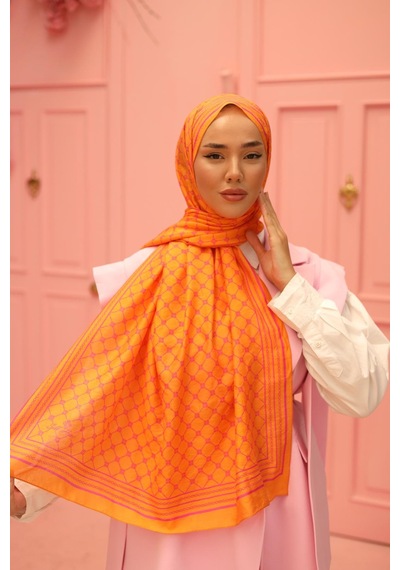 Silk Home Olinda Şal - 49005 - 21 Turuncu Pembe - Pembe Turuncu