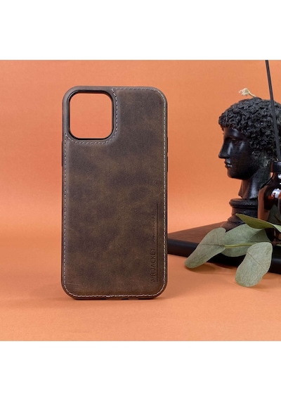 Juno Apple Uyumlu iPhone 11 Hakiki Deri Koruyucu Kılıf Kahverengi