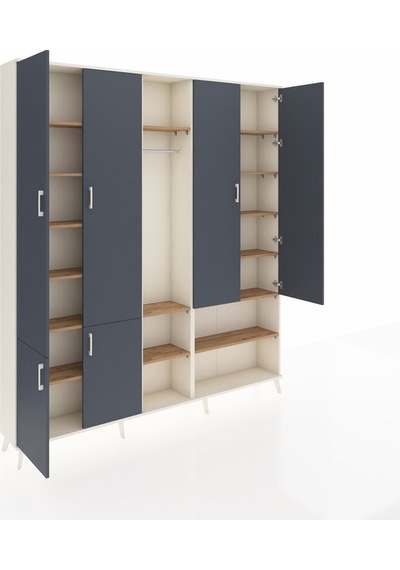 Arges Dolap 15 Raflı 5 Kapaklı Tek Askılı 220x30x243 Aytaşı-antrasit/çam Antrasıt/atlas Çam Arges Dolap 15 Raflı 5 Kapaklı Tek Askılı 220x30x243 Aytaşı-antrasit/çam Antrasıt/atlas Çam