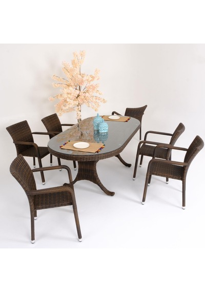 Sunsire 100x200 Rattan Bahçe Masa Takımı Rehome Sunsire 100x200 Rattan Bahçe Masa Takımı Rehome