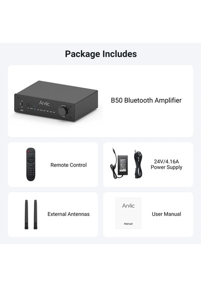 Arylic B50 Bluetooth Stereo Amfi Ses Vericili