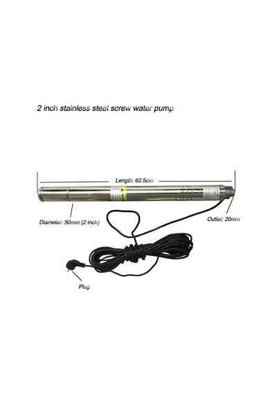 2'' 50MM Dış Çap En İnce 180 W Dalgıç Pompa 30 M Kablolu (220Volt)