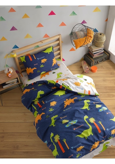 Eponj Home Junior Nevresim Seti Tek Kişilik Dinolar Lacivert Lacivert