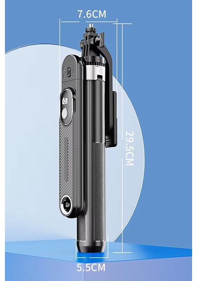 Bluetooth Kumandalı 180cm Tripod Selfie Çubuğu / Go Pro Uyumlu / 360 Pan Kolu Özellikli