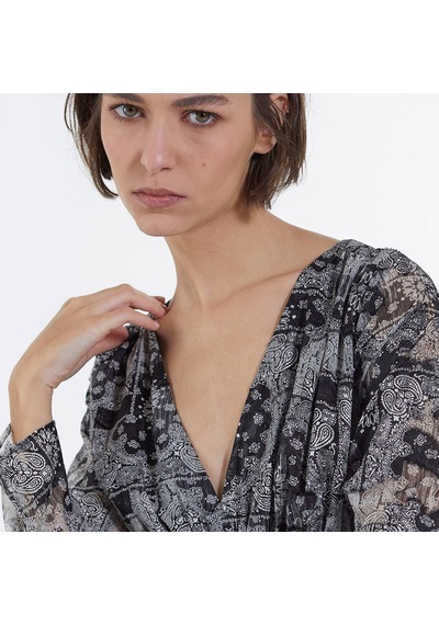 The Kooples Desenli Kadın Siyah Elbise
