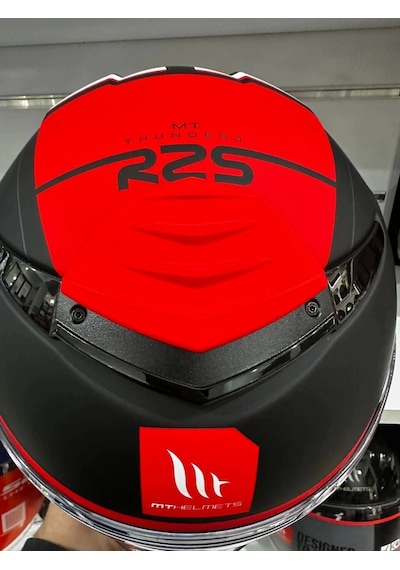 Mt Helmets Mt Thunder 4 Sv R25 B5 Motosiklet Kaskı Mat Siyah - Kırmızı