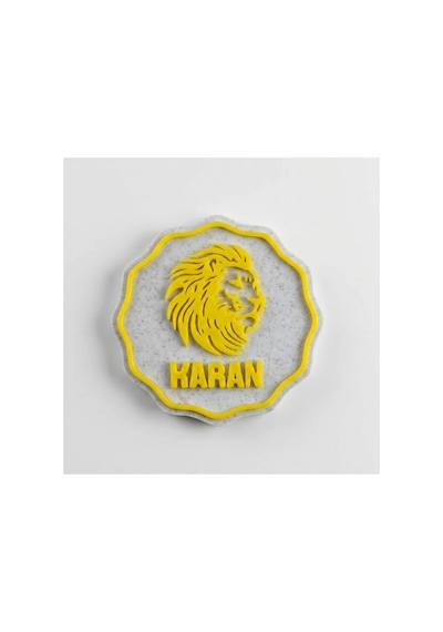 50'li Sarı Aslan Temalı İsme Özel Mermer Zemin Magnet Bebek Hediyeliği - Baby Shower Ve Dağıtmalık H