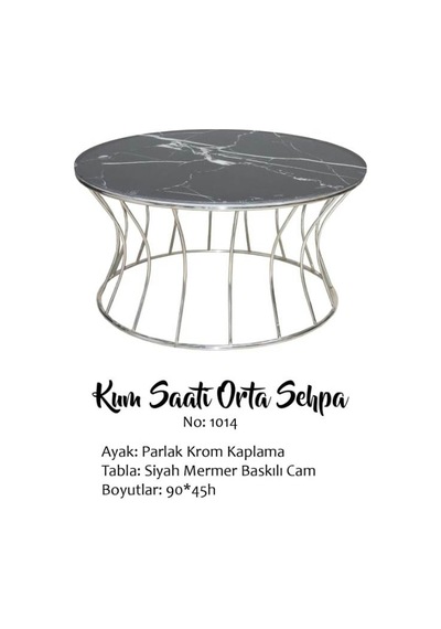 Brc Orta Sehpa Kum Saat Model Siyah Mermer Temper Cam Metal Krom Gümüş Renk Kaplama El Yapım Brc Orta Sehpa Kum Saat Model Siyah Mermer Temper Cam Metal Krom Gümüş Renk Kaplama El Yapım