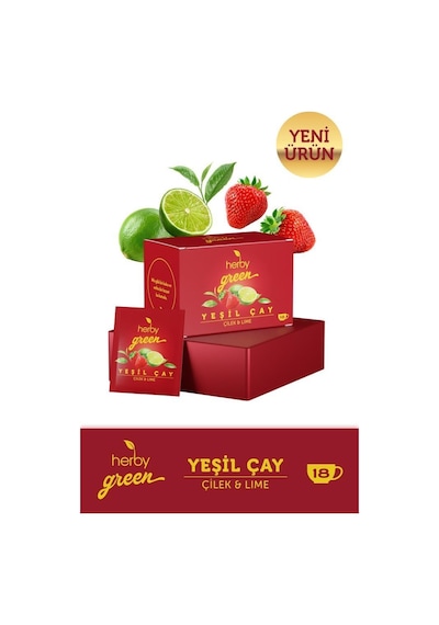 Herby Çilek ve Lime Yeşil Çay 18'li