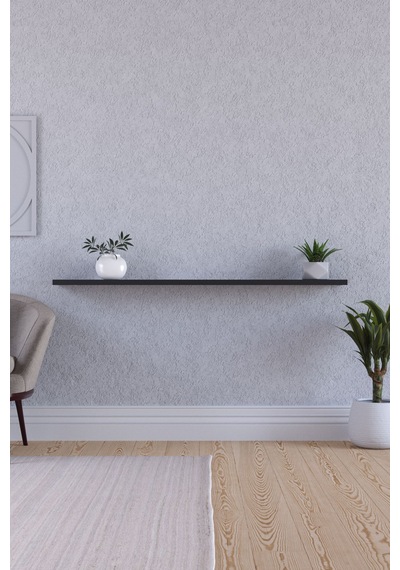 Yankı-BYEG 100 cm Mat Siyah Mdf Duvar Rafı Gizli Bağlantı Kitaplık