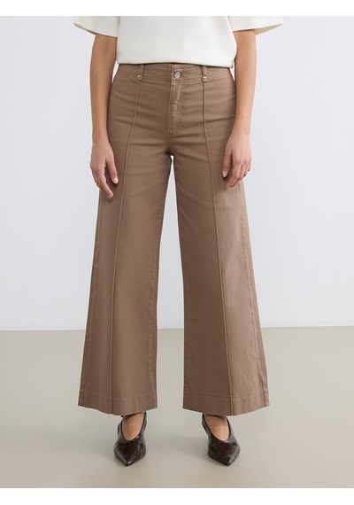Lcw Modest Bej Yüksek Bel Wideleg Kadın Jean Pantolon