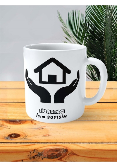 Sigortacı Sigorta Meslek Baskılı Kupa Bardak Çift Taraflı Baskı Kişiye Özel Model 12 Çok Renkli