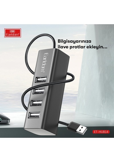 Earldom Hub14 Tak Çalıştır 4lü Usb Çoklayıcı - Siyah M414