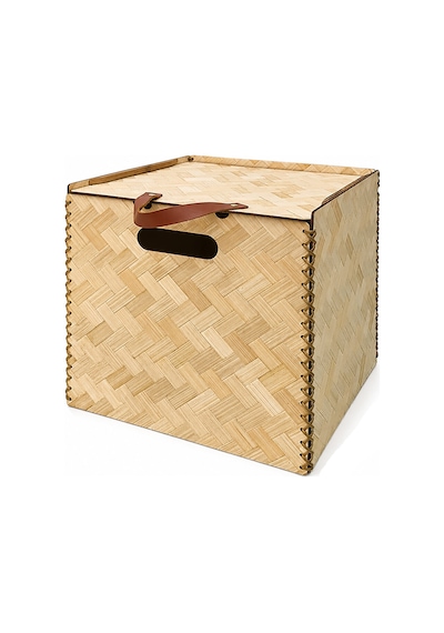 Bambu Kapaklı Dekoratif Kutu 30x30x30 Cm Çok Renkli