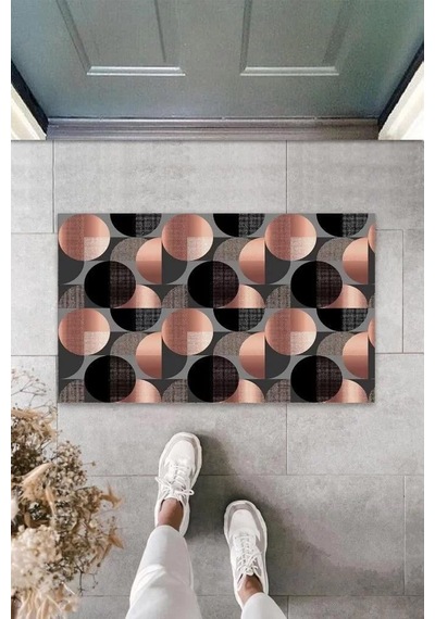 Dijital Baskı Pembe Daire Paspas K-3199 Renkli