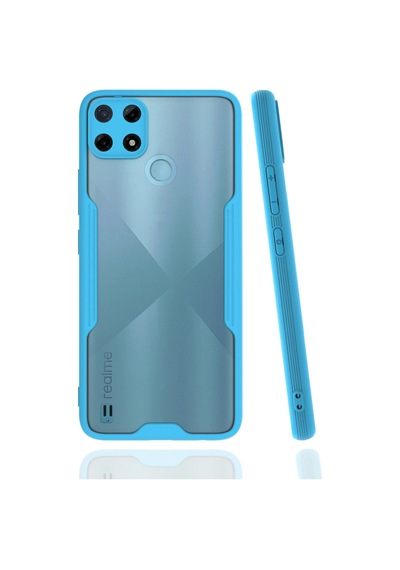 Newface - 980 - Realme C25y Kılıf Platin Silikon - Csmo-tex - - Mavi