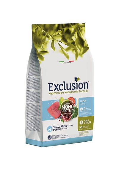 Exclusion Monoprotein Düşük Tahıllı Ton Balıklı Ve Narlı Küçük Irk Yavru Köpek Maması 2 KG