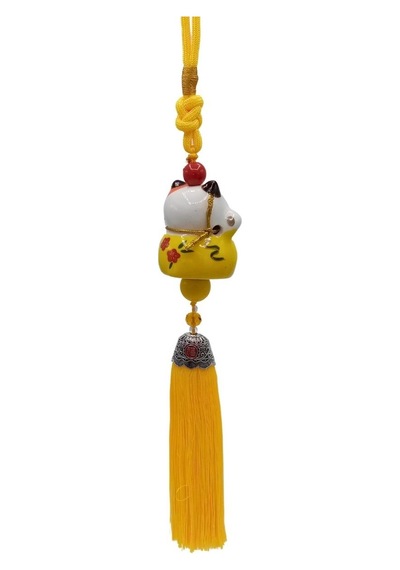 Feng Shui Maneki Neko Şans Kedisi Sarı No.1