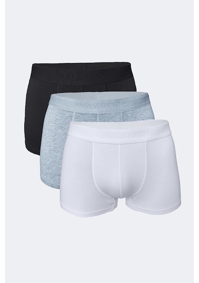 Malabadi Erkek Siyah Beyaz Gri 3 Lü Paket Modal Kısa Boxer 011