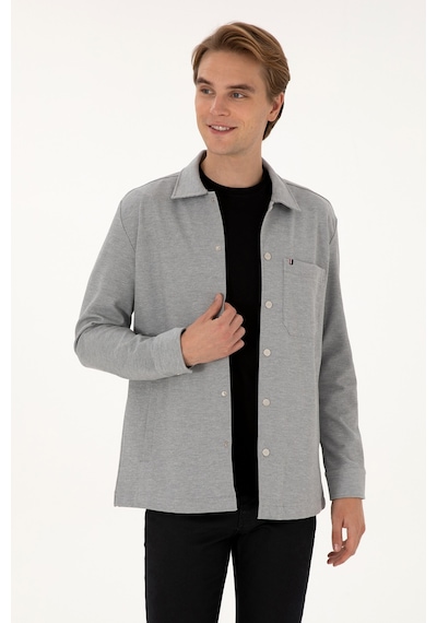 U.S. Polo Assn. Erkek Gri Örme Gömlek 50308470-vr024