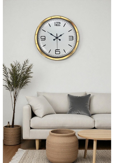 Gold Lüks 40 Cm Metal Modern Duvar Saati Diğer