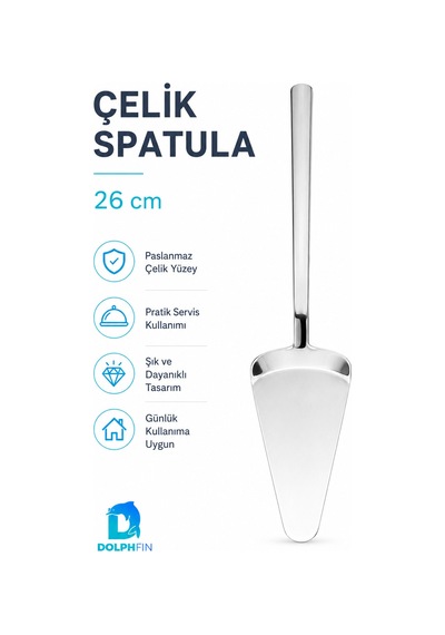 26 Cm Paslanmaz Çelik Pasta Servis Spatulası Kek Turta Börek Servis Küreği Inox