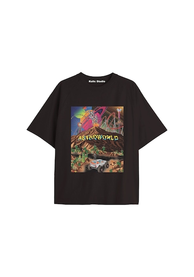 Kalic Studio Unisex Travis Scott Astroworld Tshirt Siyah-19