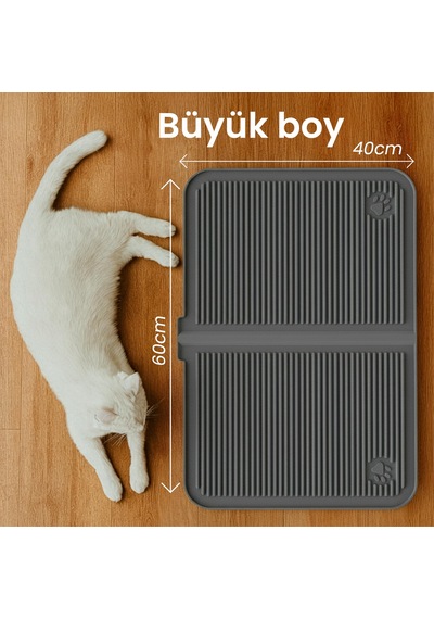 Atapet Silikon Kum Ve Mama Matı Antrasit, Büyük Boy 2li