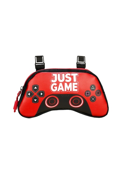 Game Over Just Game Baskılı Lüx Anaokulu Çanta Ve Kalemlik Seti Kırmızı